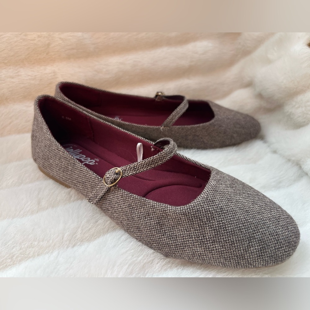 Jellypop Women's Tweed Mary Jane Flats - Picture 4 of 8